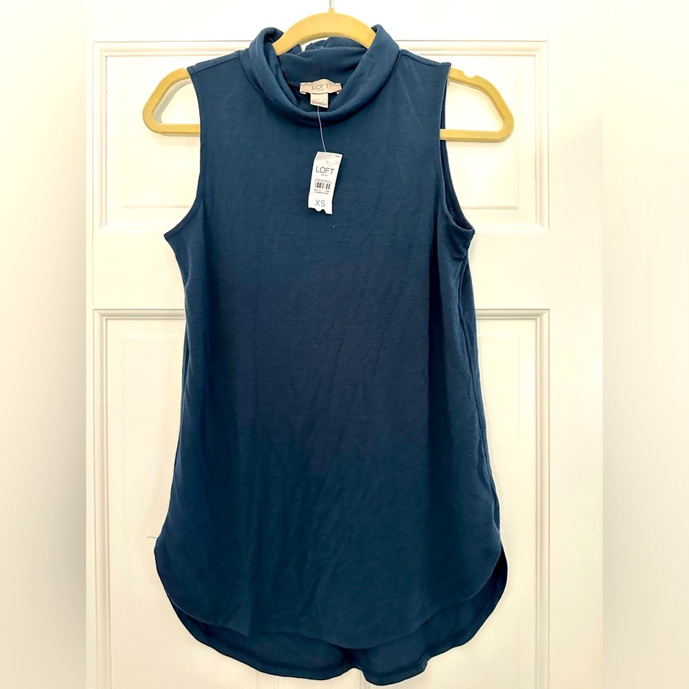 Loft cowl neck sleeveless tunic shirt